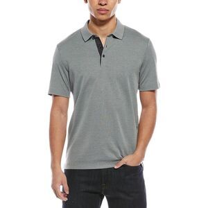 Theory Mens  Button Polo Shirt, Gray